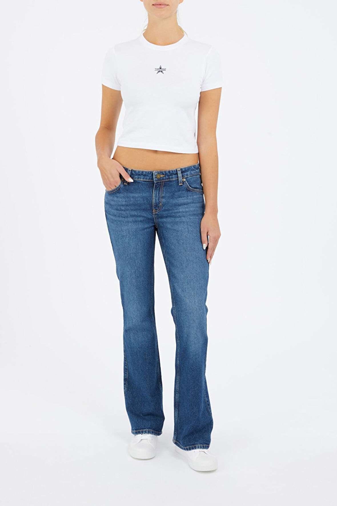 Kadın İspanyol Paça Regular Fit Jean Pantolon - Mavi | 30/30