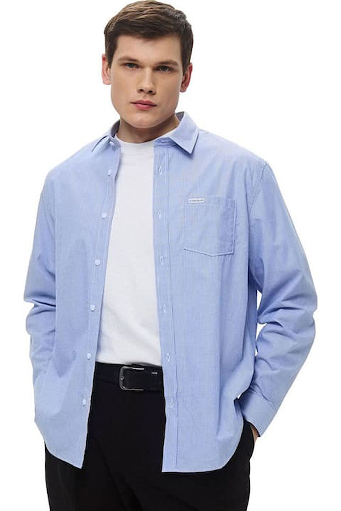 Erkek Regular Fit Pamuklu Gömlek - Mavi | S