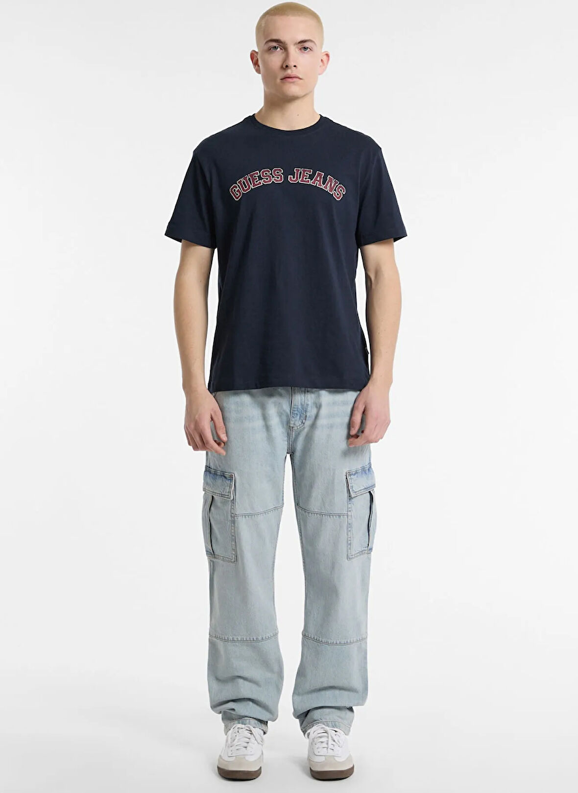 Guess Jeans Bisiklet Yaka Desenli Lacivert Erkek T-Shirt M5RI75K8FQ4A71W GJ SS CN REG COLLE