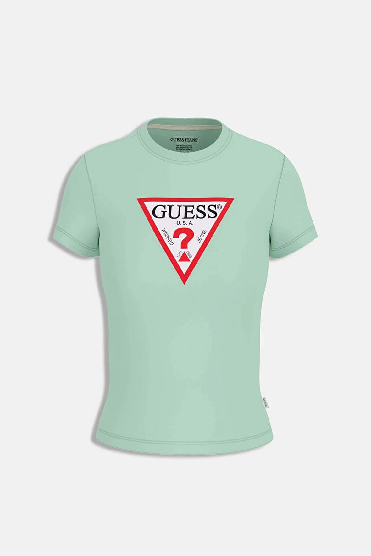 Guess Jeans GJ SS CN SLIM ICONIC TEE Kadın Yeşil T-shirt W4YI04J1314-G8FG