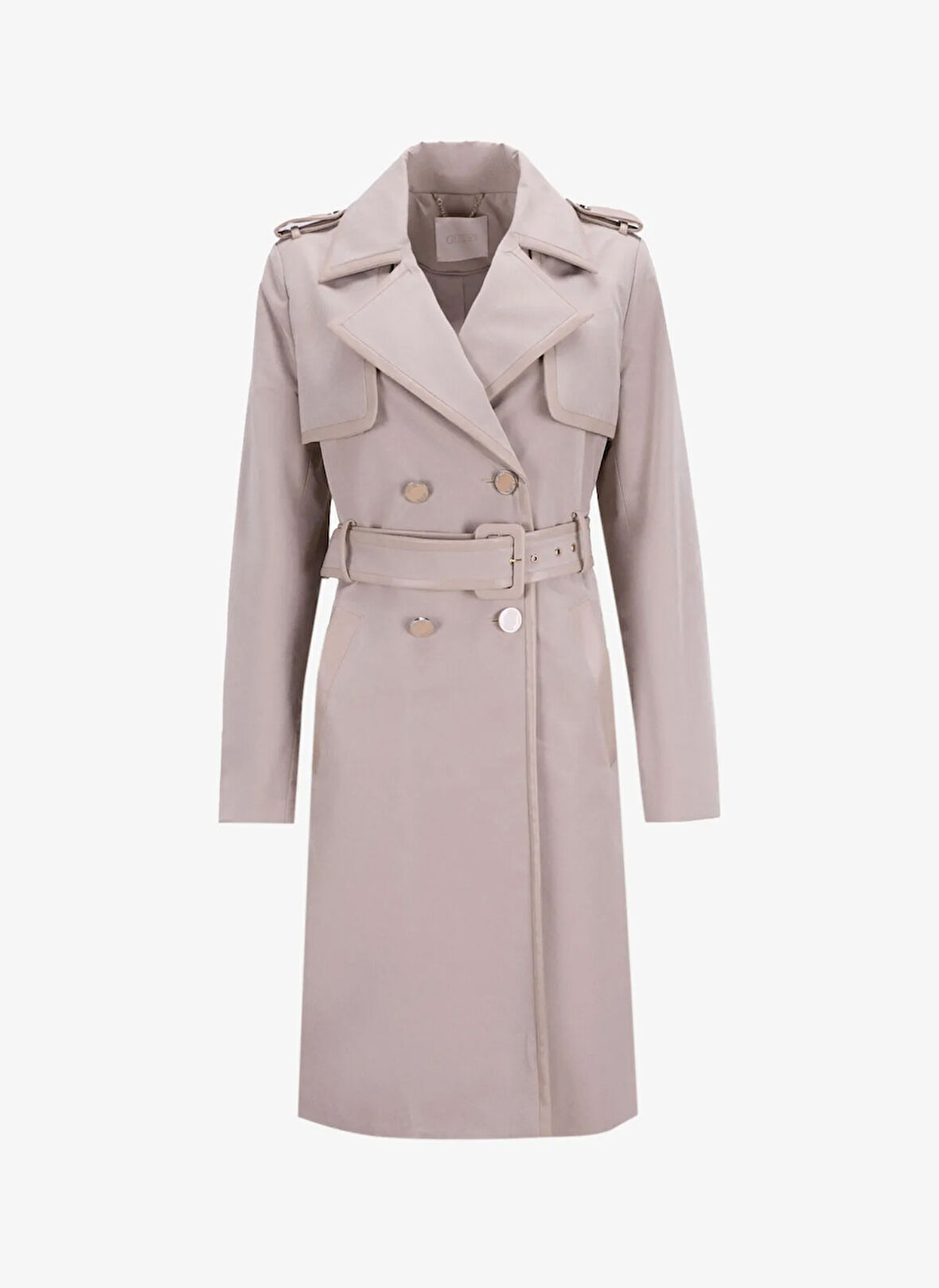 Guess Bej Kadın Trençkot JENNY PU DETAILS TRE - RECY POLY PE