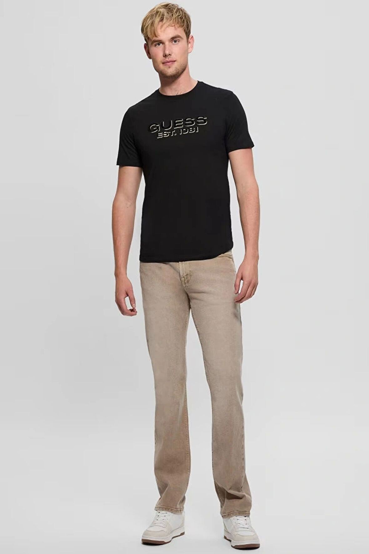 Guess Erkek Siyah Logolu T-Shirt