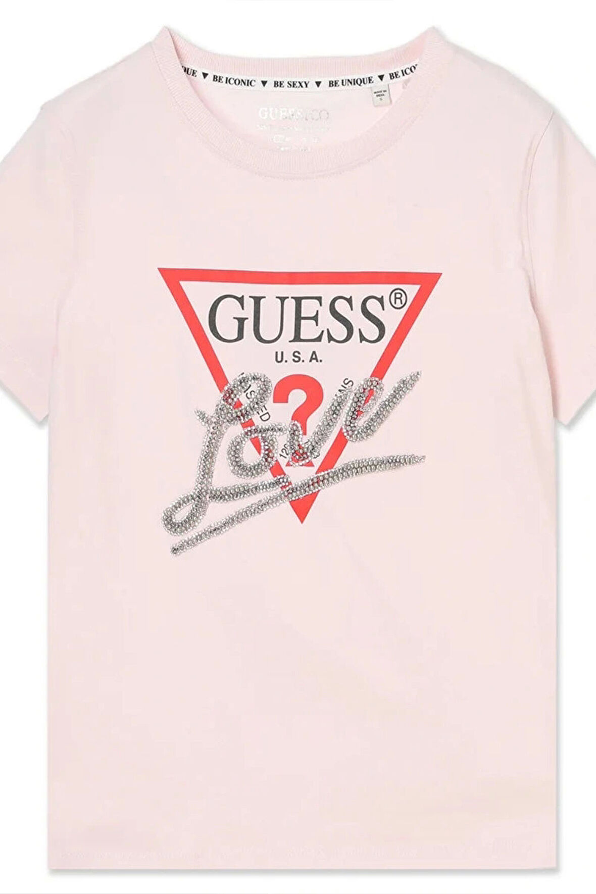Guess Kadın Pembe Logolu T-Shirt