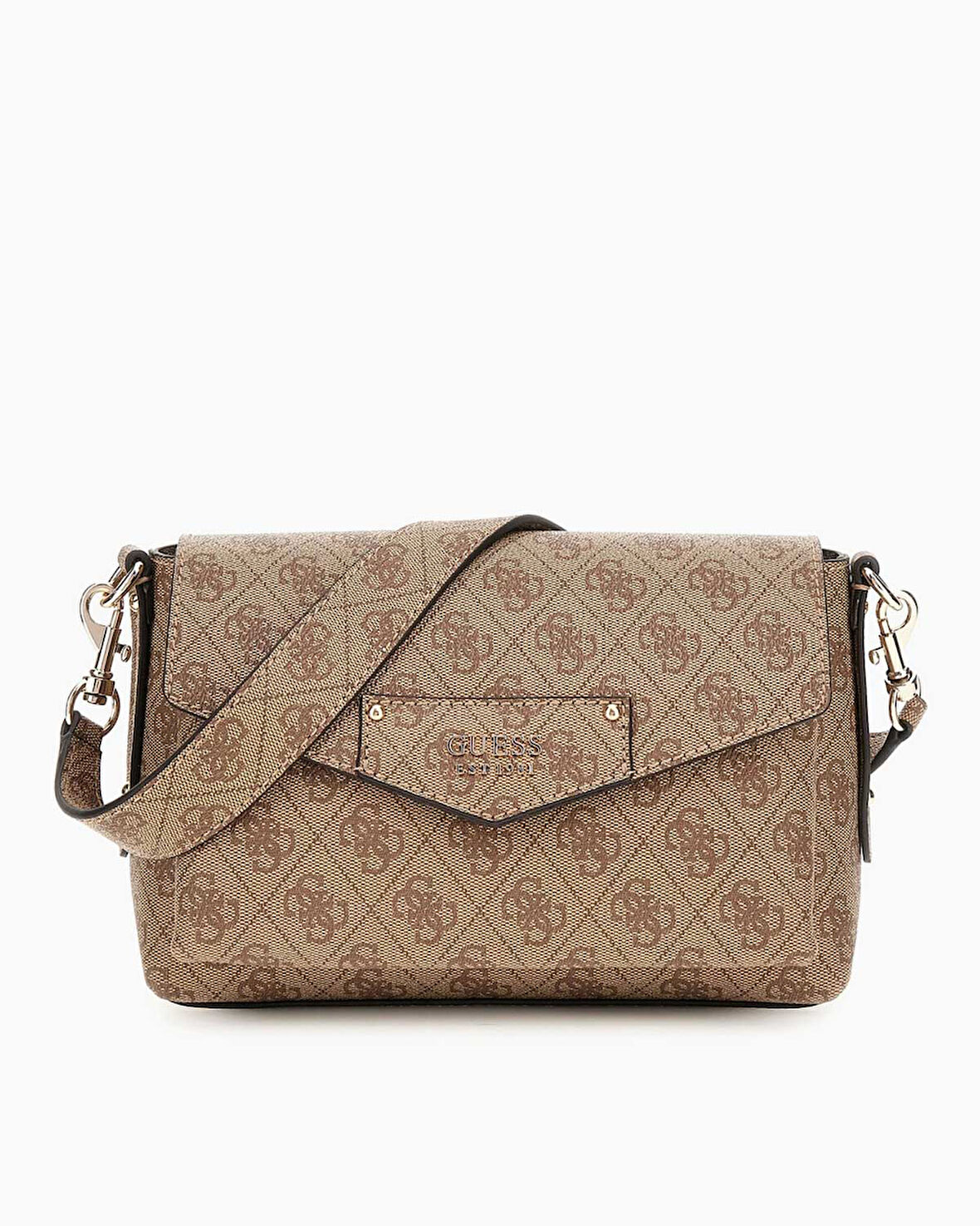 Guess Eco Brenton Flap Logolu Omuz Çantası