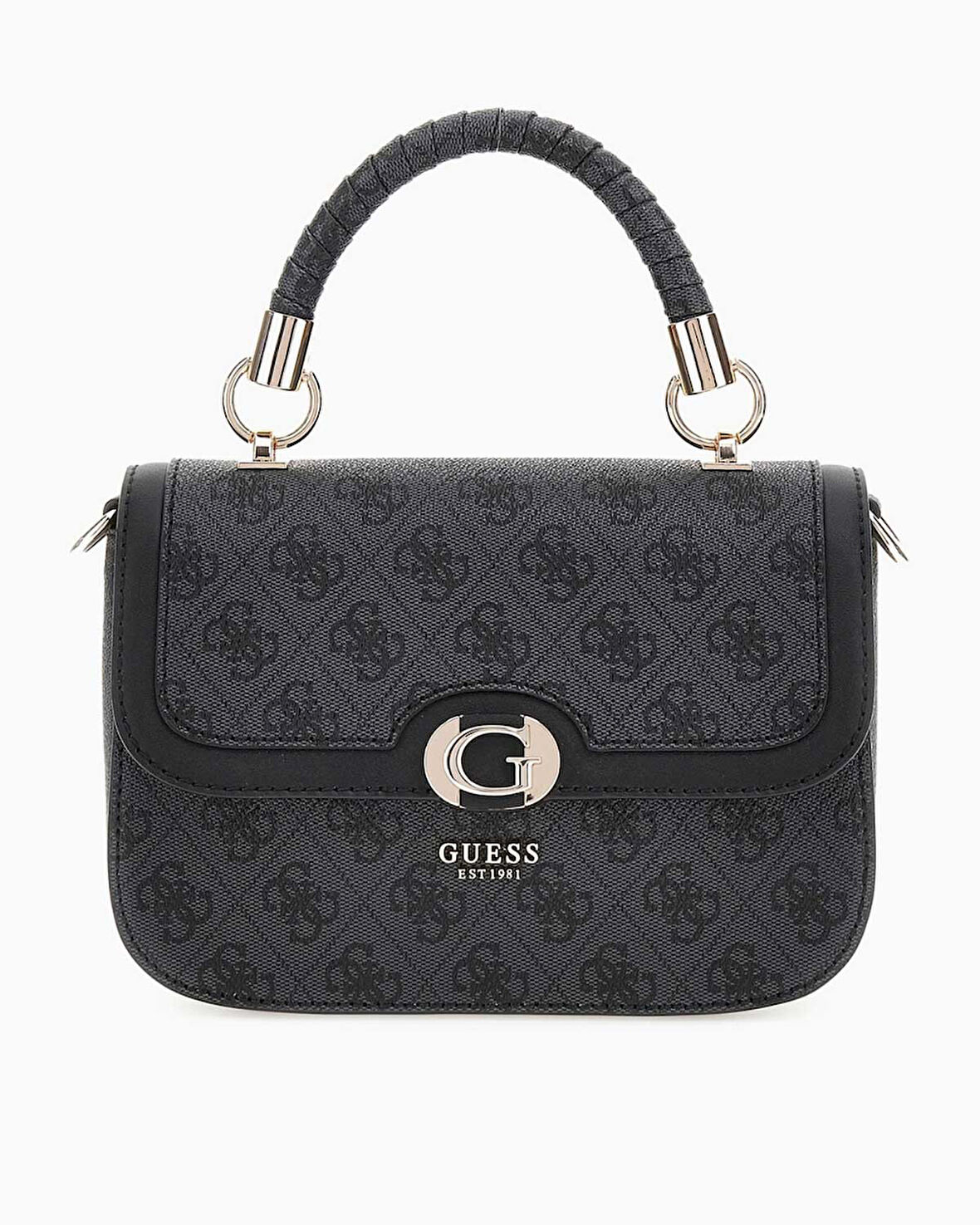 Guess Orlina Handle Flap Monogram Baskılı El Çantası