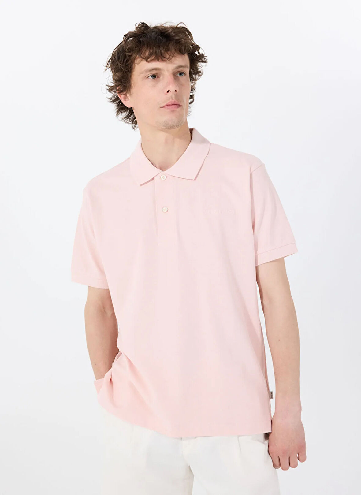 Guess Jeans Desenli Pembe Erkek Polo T-Shirt M4BP29KCJV1G6R4 GJ SS EMBRO LOGO