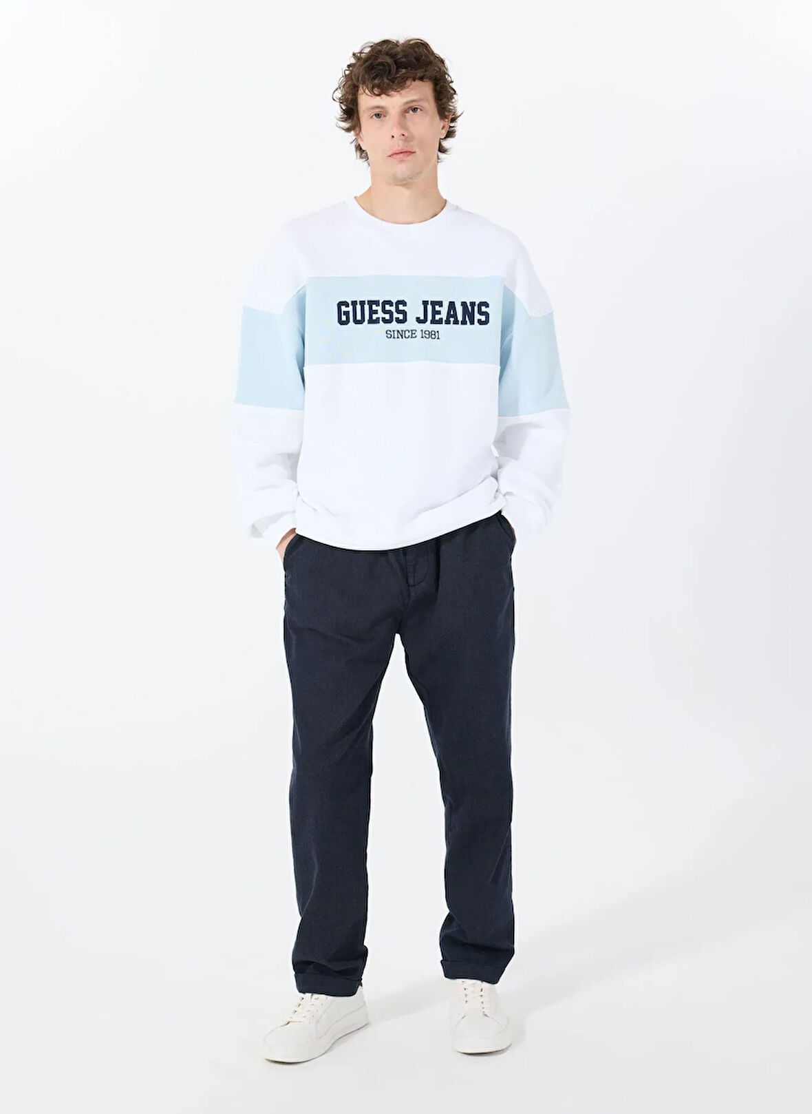 Guess Normal Bel Slim Fit Lacivert Erkek Chino Pantolon M5RB79WGXY1G7V2 AXEL CO POLY NOVA