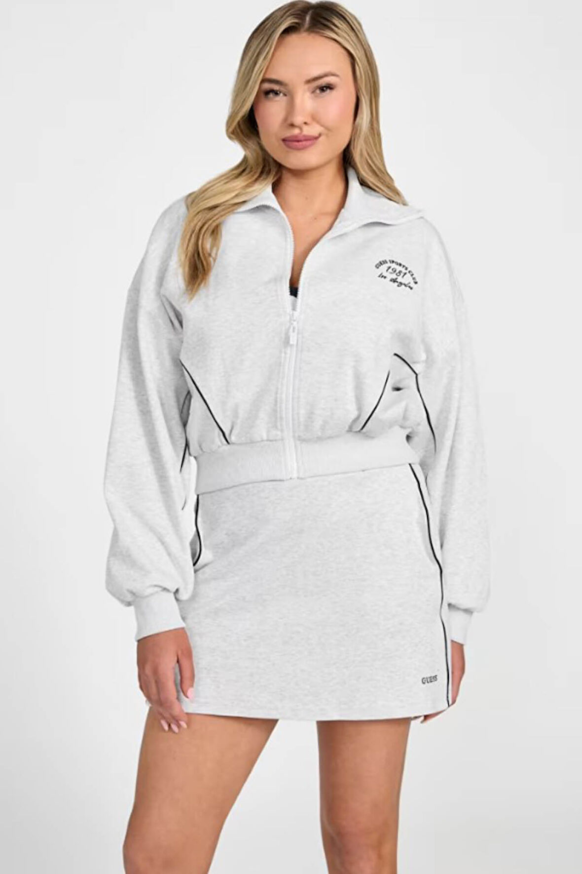 Kadın Nigella Full Fermuarlı Sweatshirt - Gri | L