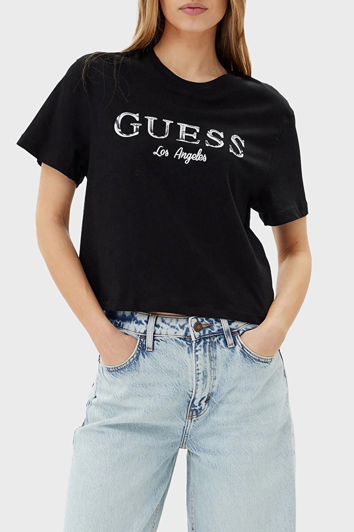 Guess Bayan T Shirt V5GI09 K9RM1 JBLK