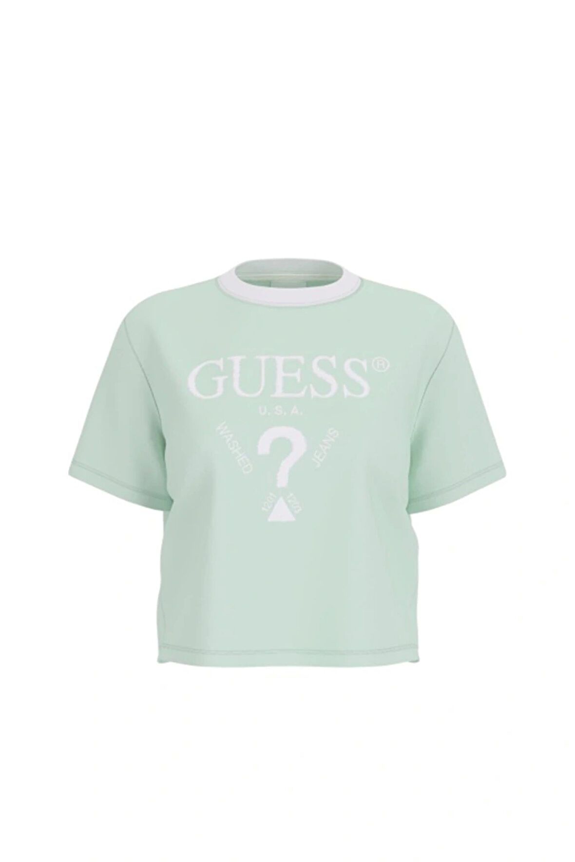 Guess Kadın Yeşil Filanta Crop Tişört