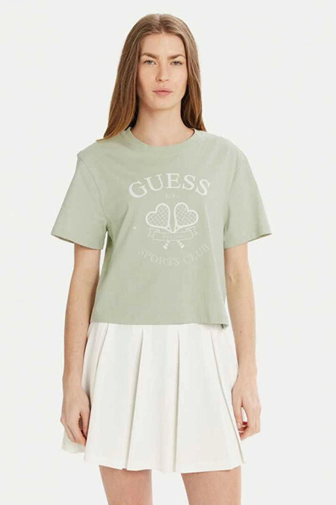 Guess Kadın Yeşil Salaş Tişört