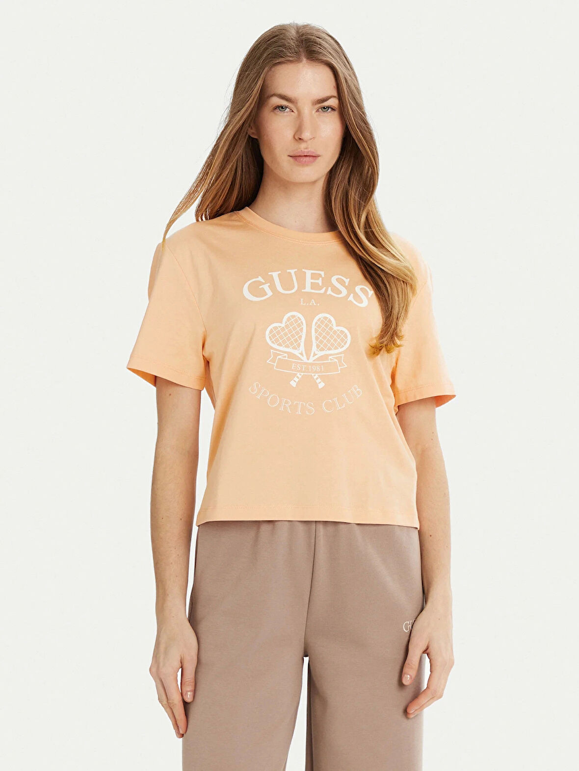 Guess Kadın Pembe Salaş Tişört