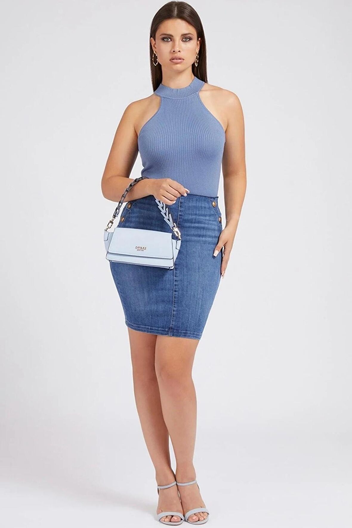Guess Exposed Kadın Denim Etek W2GD60D4K92