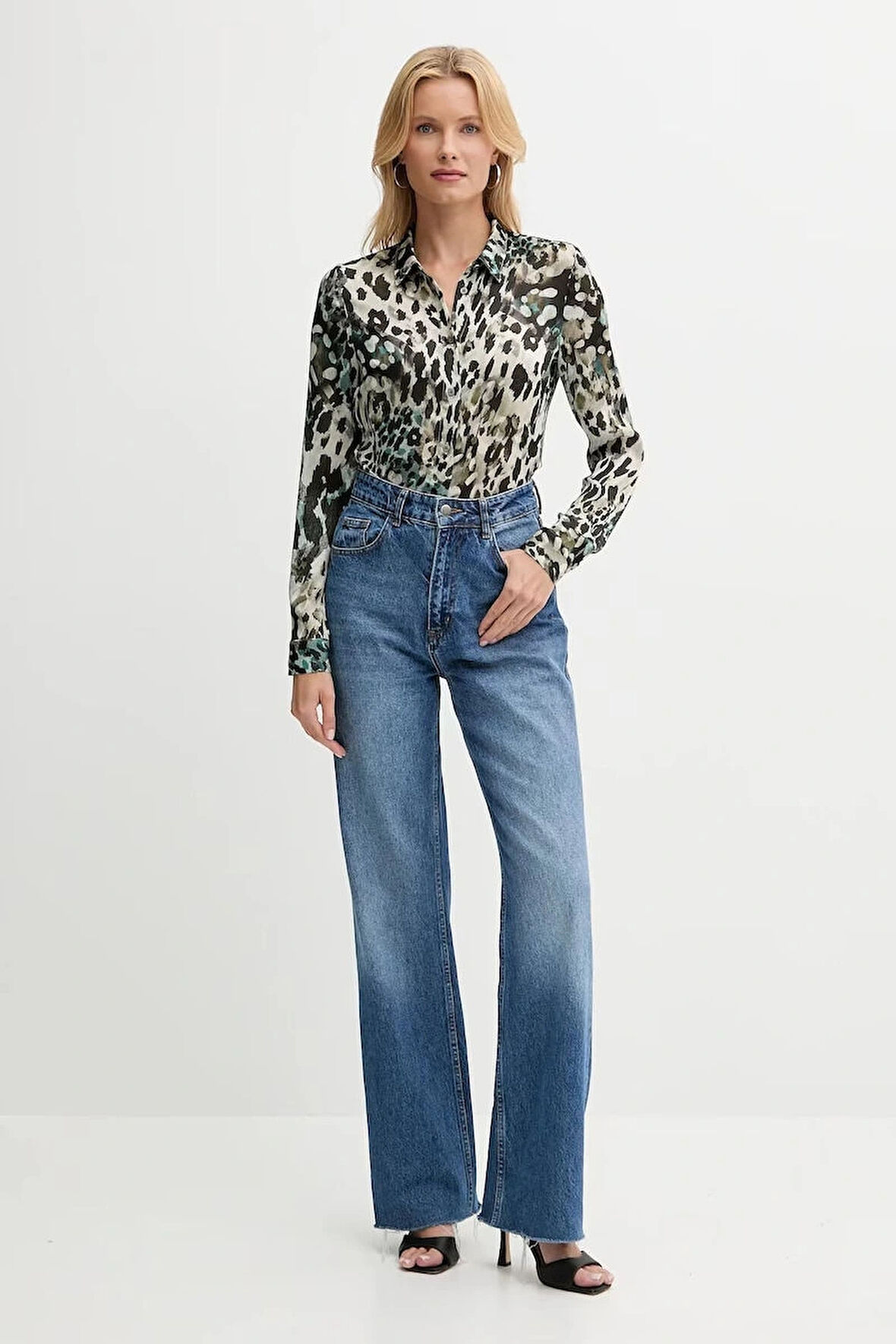 Guess Clouis Kadın Çok Renkli Relaxed Fit Gömlek W5YH0XWDW82-PJ1R