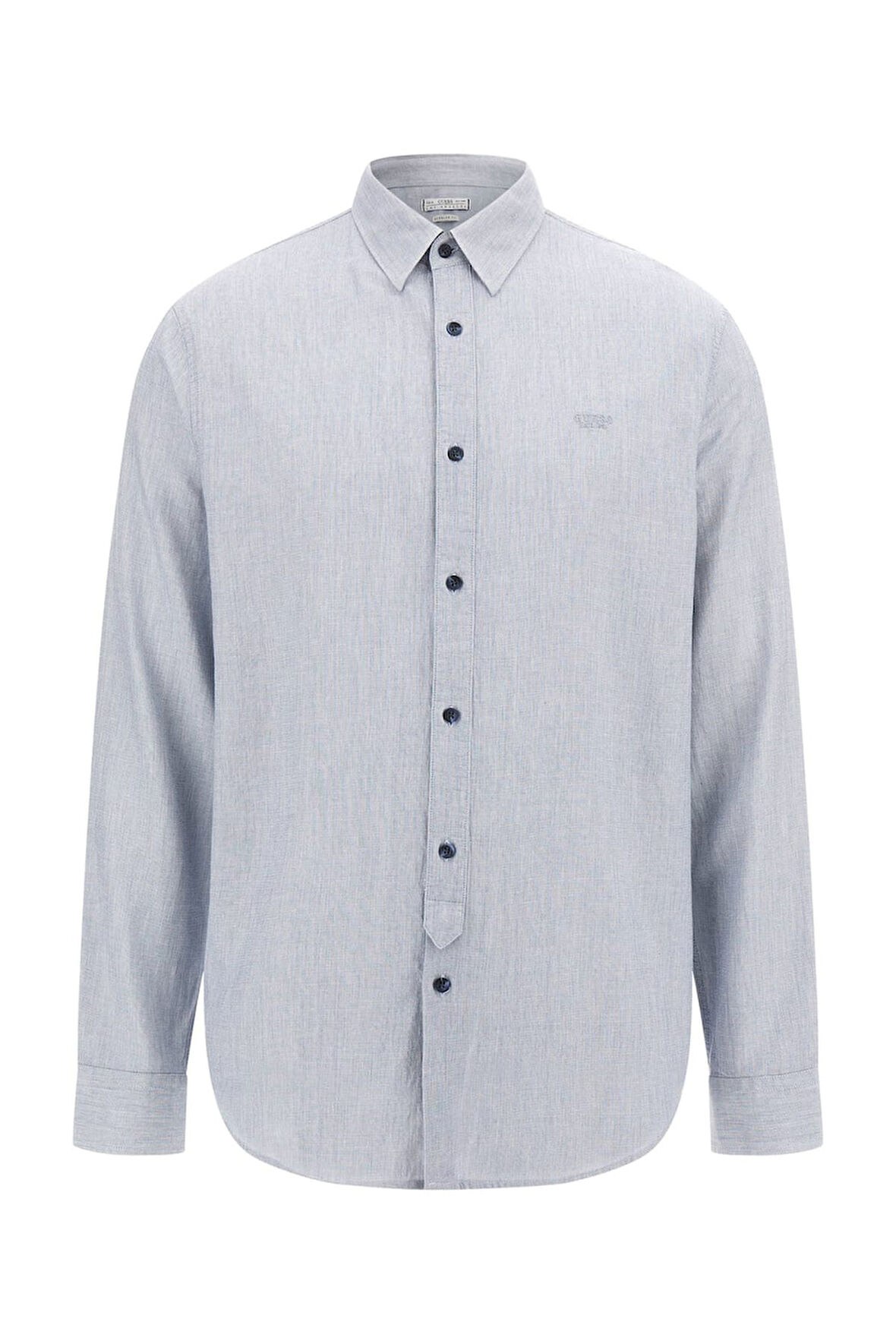 Erkek Keten Karışımlı Gömlek - Kırçıllı Mavi | L