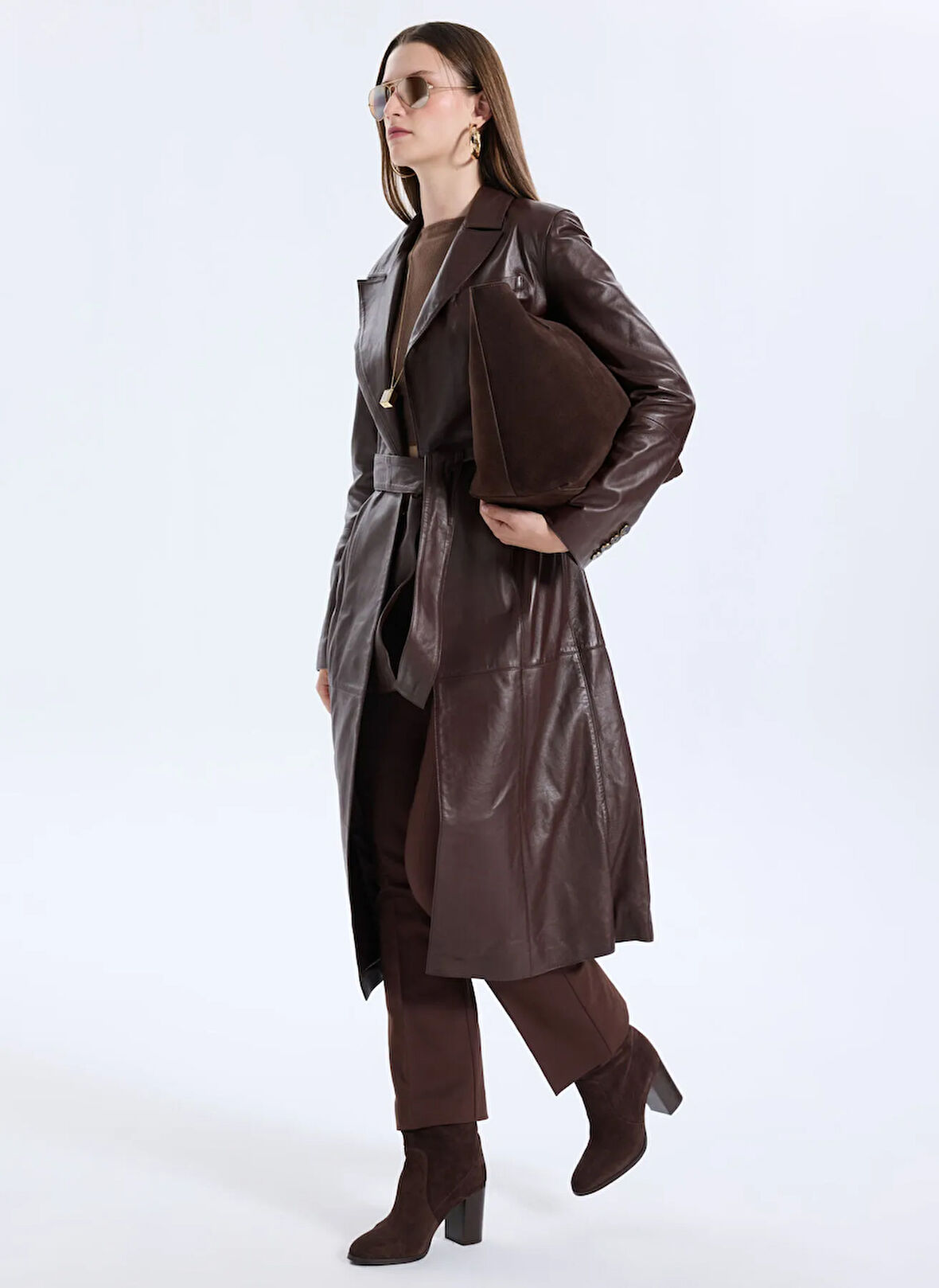 Guess Beyaz Kadın Kaban Lana Kadın Deri Kaban