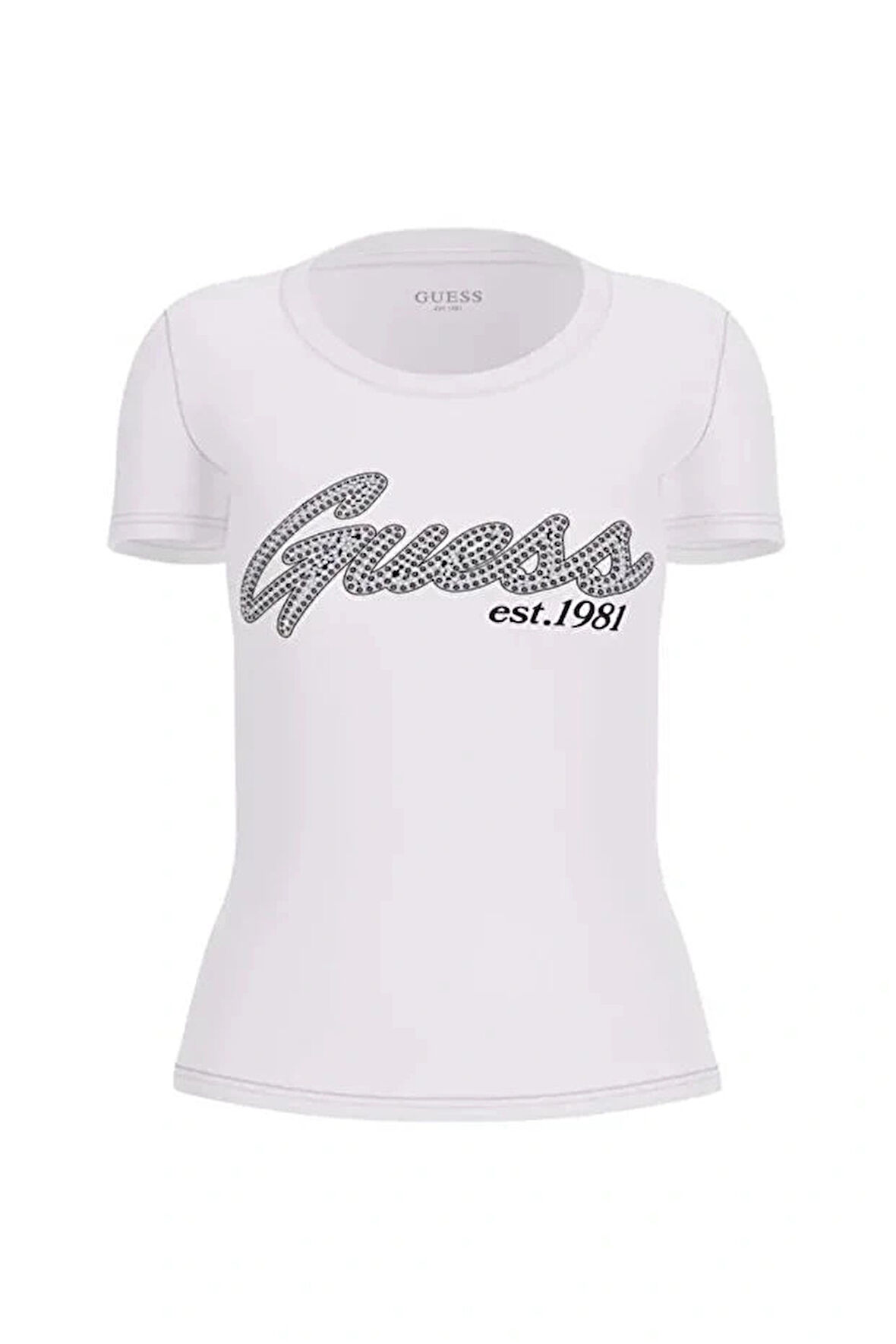 Guess Hot Kadın Beyaz Slim Fit T-Shirt W5YI16J1314-G011