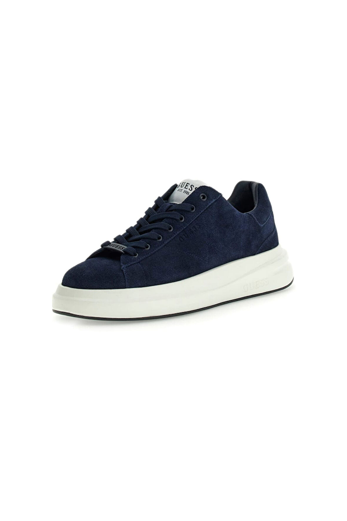 Erkek Elba Süet Kalın Tabanlı Sneaker - Lacivert  | 44