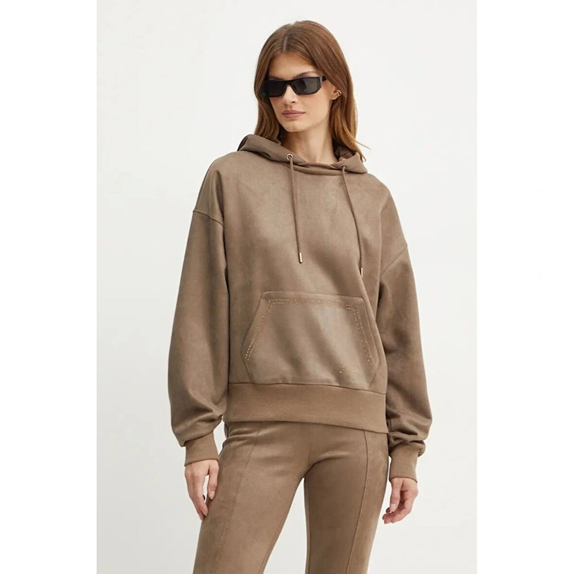 Guess Eco Kadın Krem Scuba Sweatshirt W4BQ09KAUJ2-A115