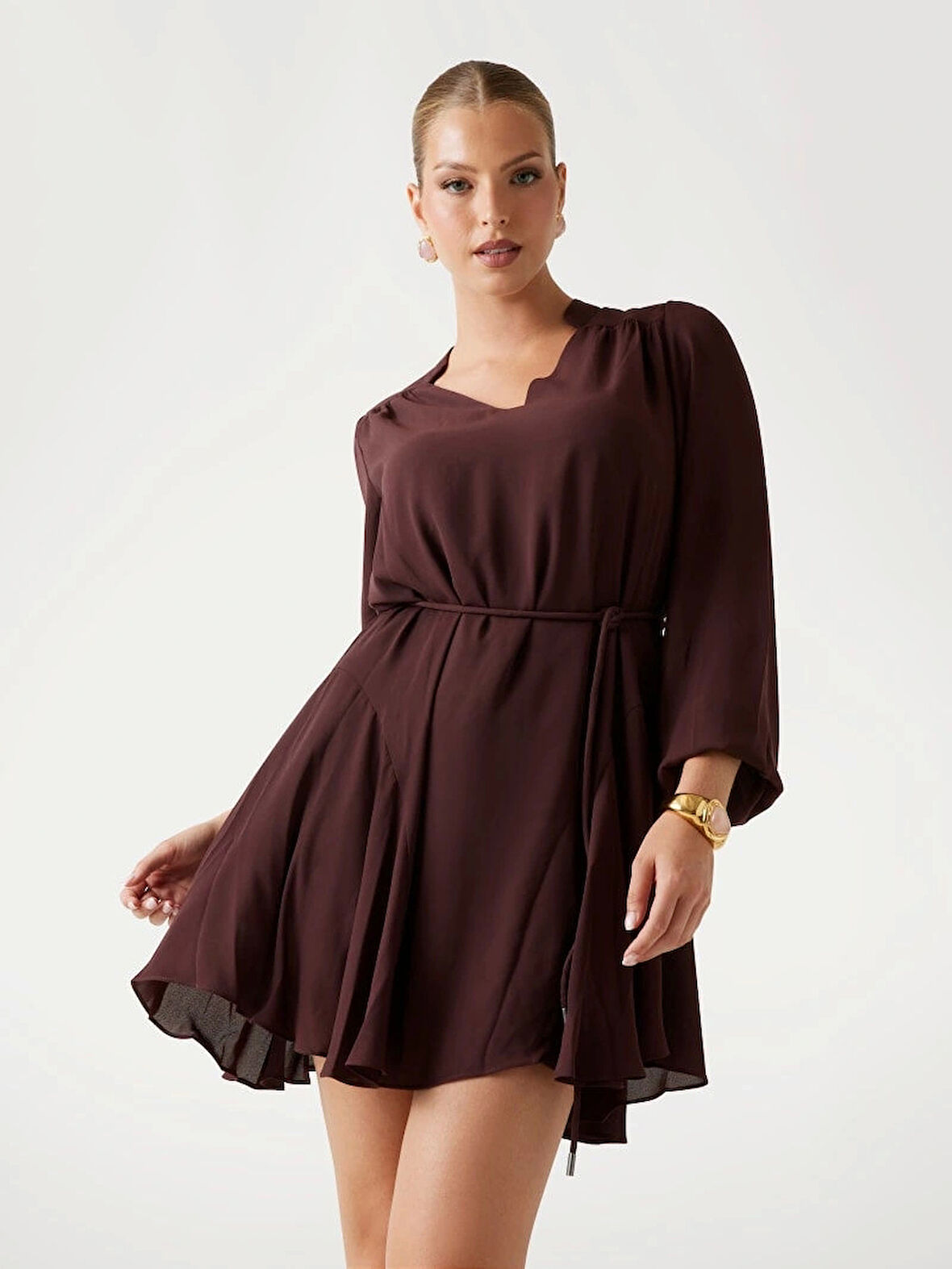 Guess Wanda Kadın Kahverengi Elbise W5BK51WGLA2-G1G5