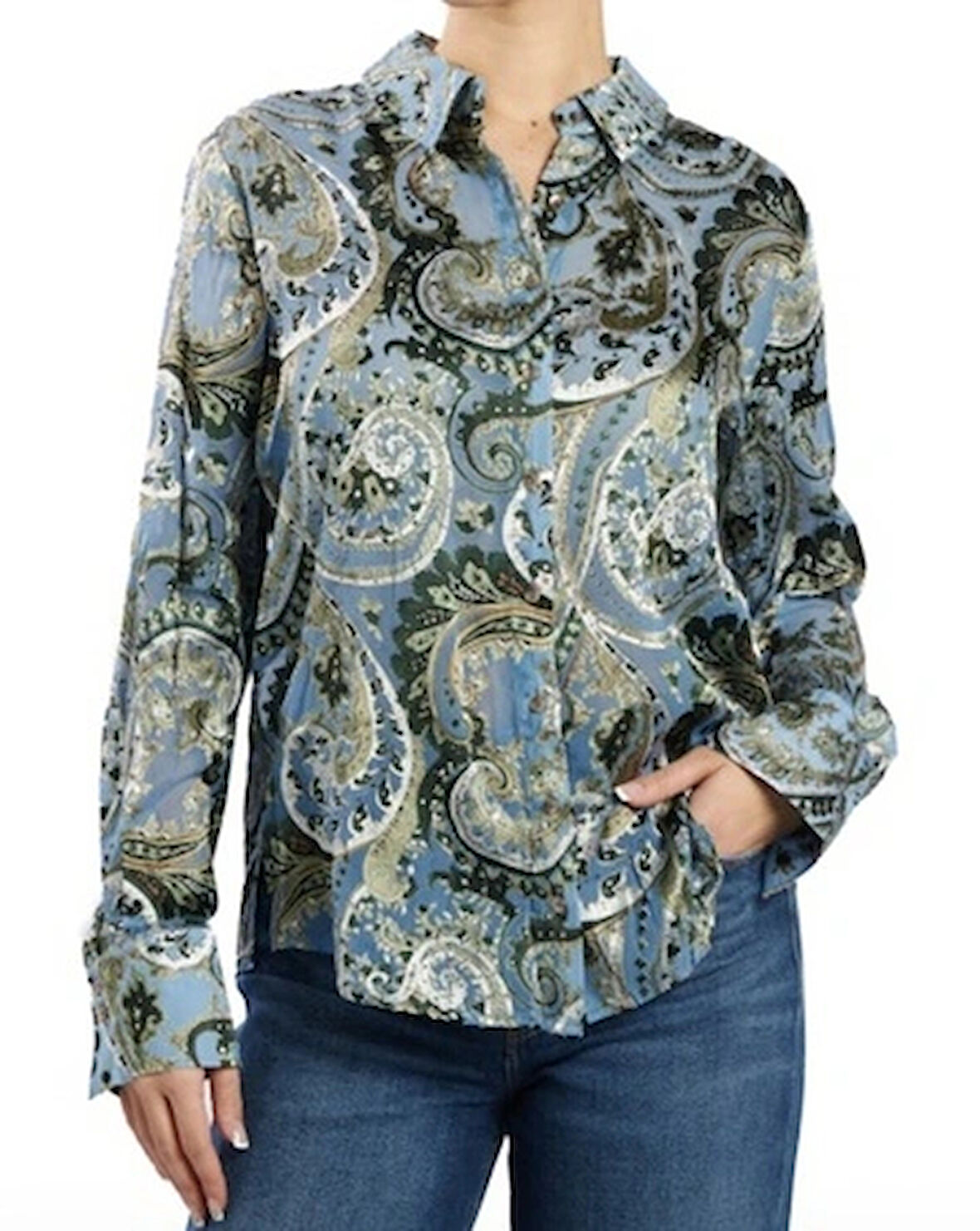 Guess Clarisse Kadın Çok Renkli Relaxed Fit Gömlek W5BH78W2770-PB0P