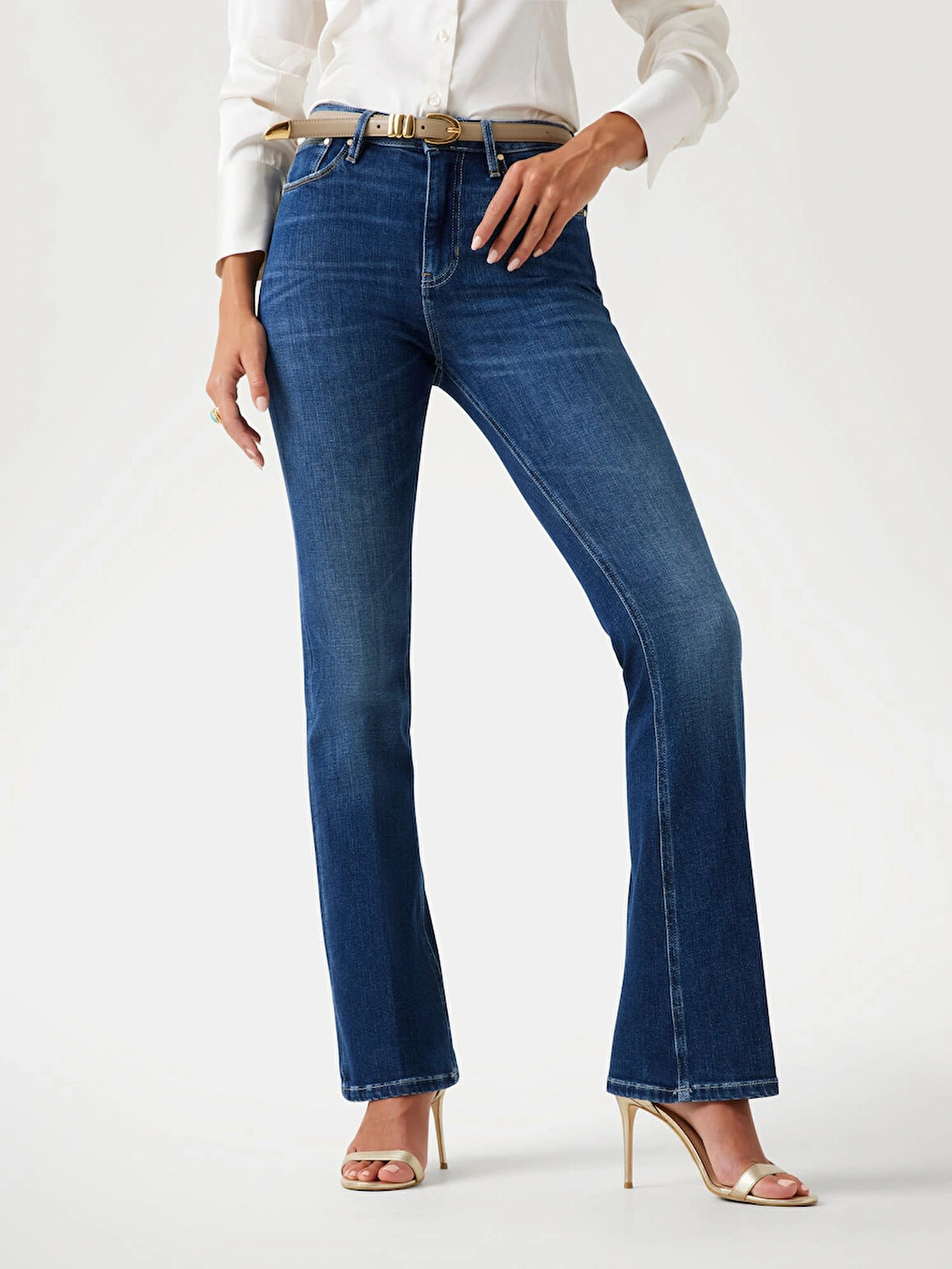 Guess Coated Kadın Mavi Kaşmir Karışımlı Skinny Fit Jean W5BA0LD4U5A-C4BU