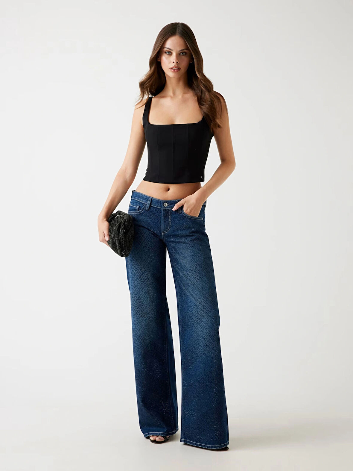 Guess Slouchy Kadın Lacivert Regular Fit Jean W5BA1DD0741-CSSN