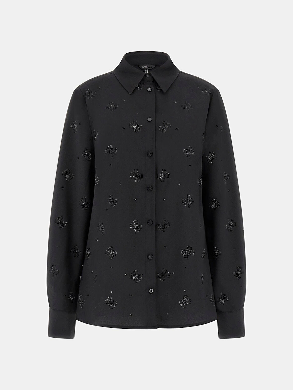 Guess Flore Kadın Siyah Regular Fit Gömlek W5BH80W2982-JBLK