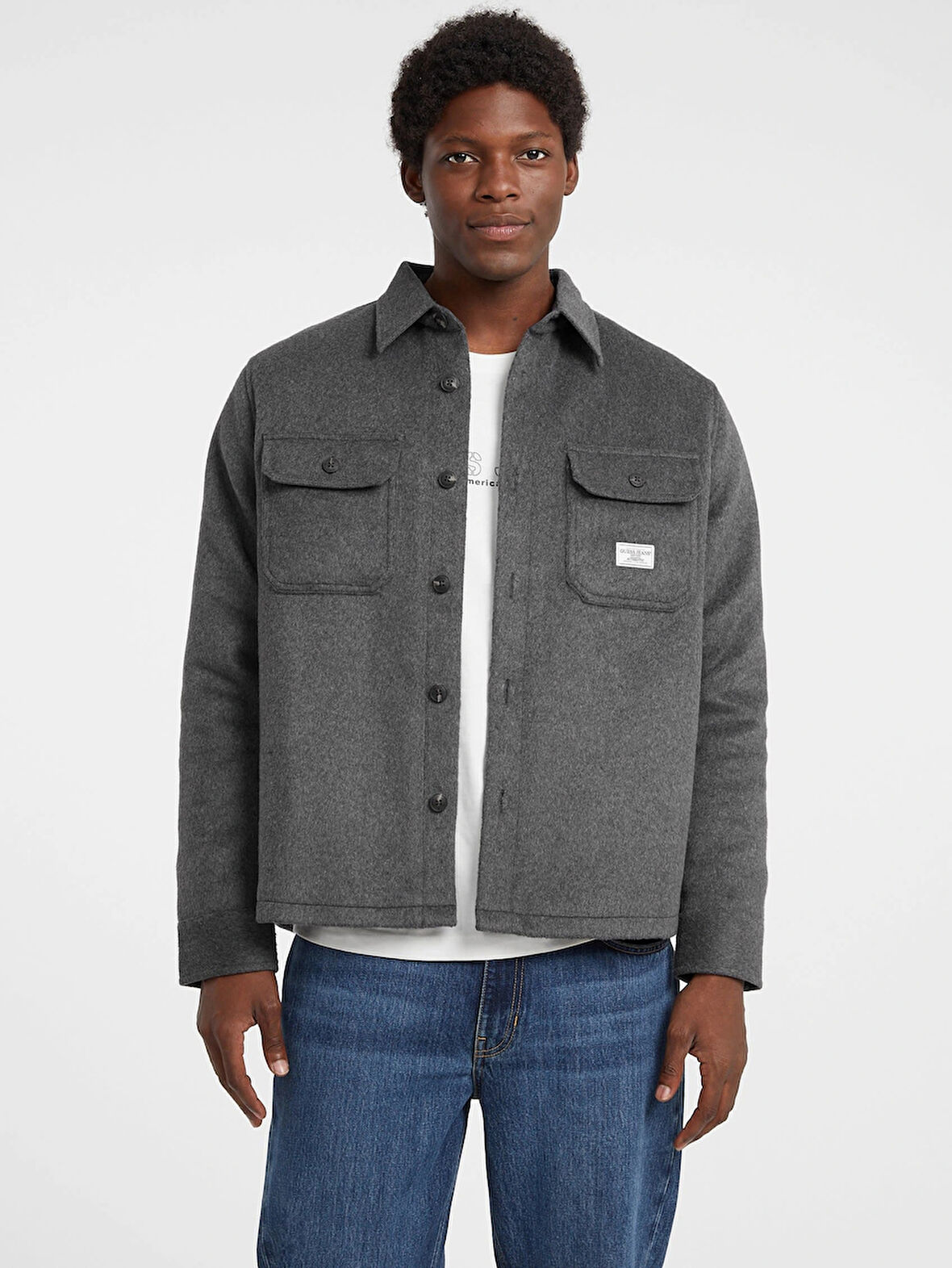 Guess Jeans Erkek Çok Renkli Yün Karışımlı Regular Fit Gömlek M5BH68WI542-H91E