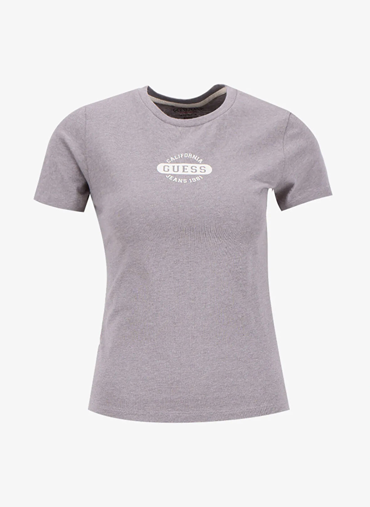 Guess Jeans Yuvarlak Yaka Baskılı Çok Renkli Kadın T-Shirt Guess Jeans Kadın Slim Fit T-Shirt