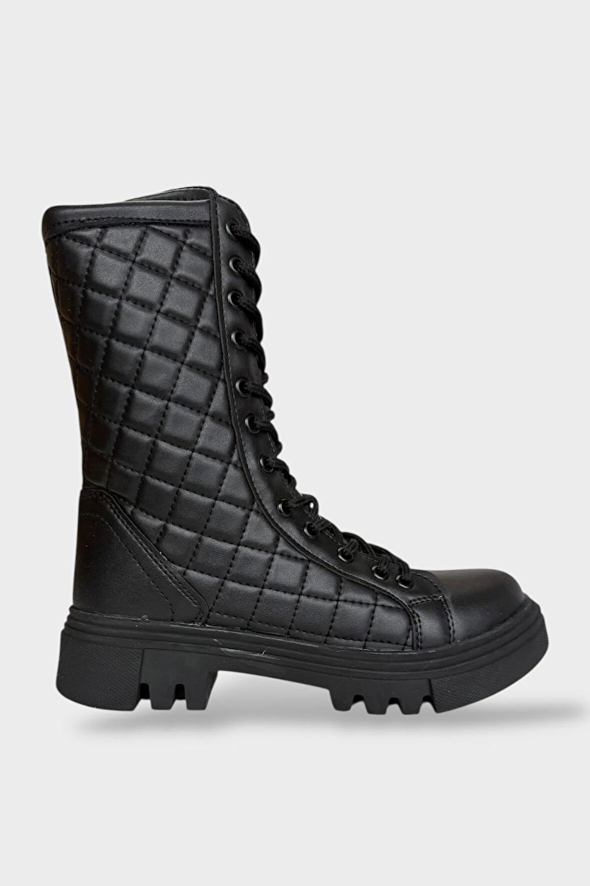 Kışlık Yandan Fermuarlı Uzun Kadın Bot SİYAH