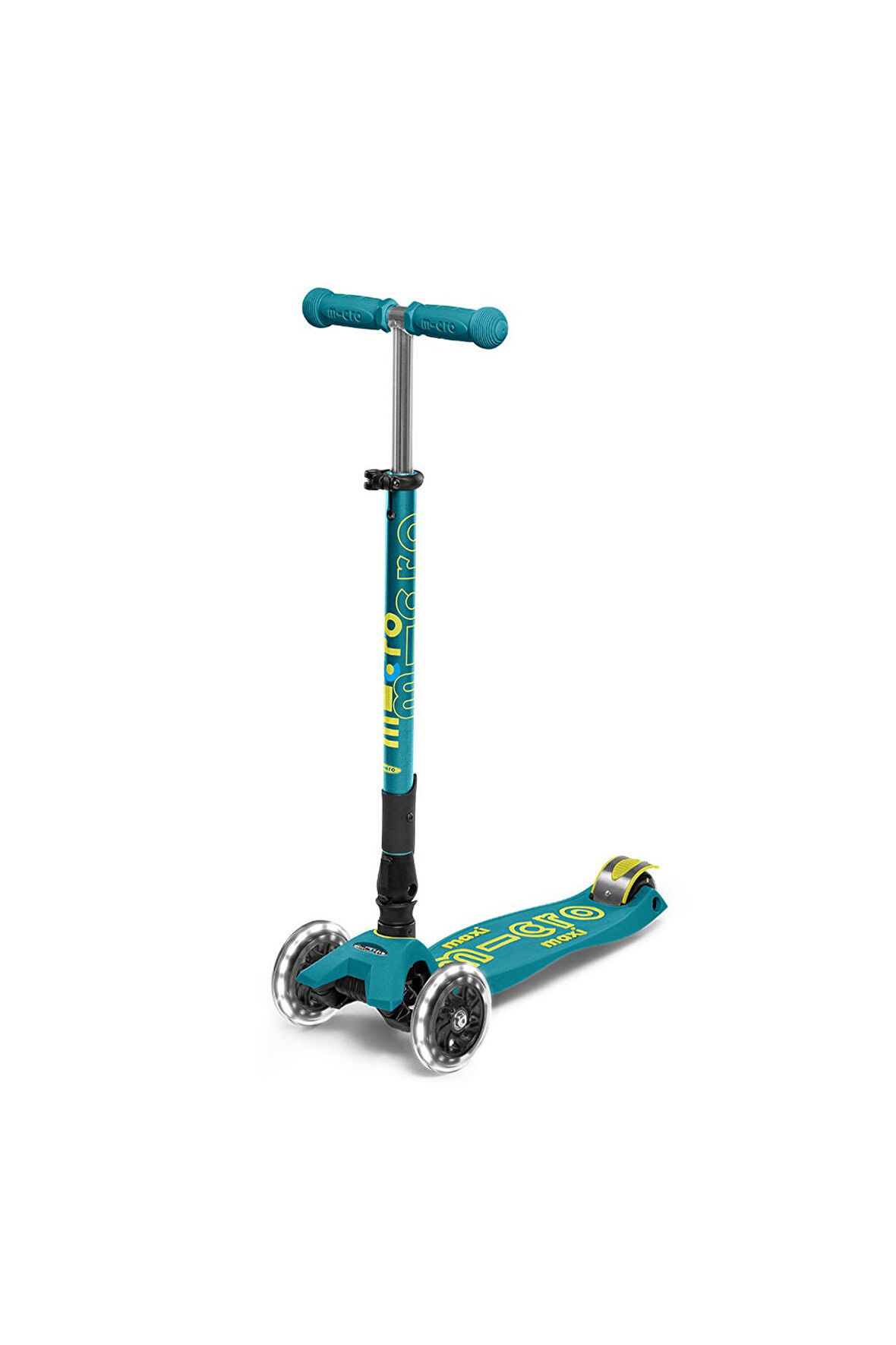 Micro Maxi Micro Deluxe LED Foldable 3 Tekerlekli Scooter Petrol Green