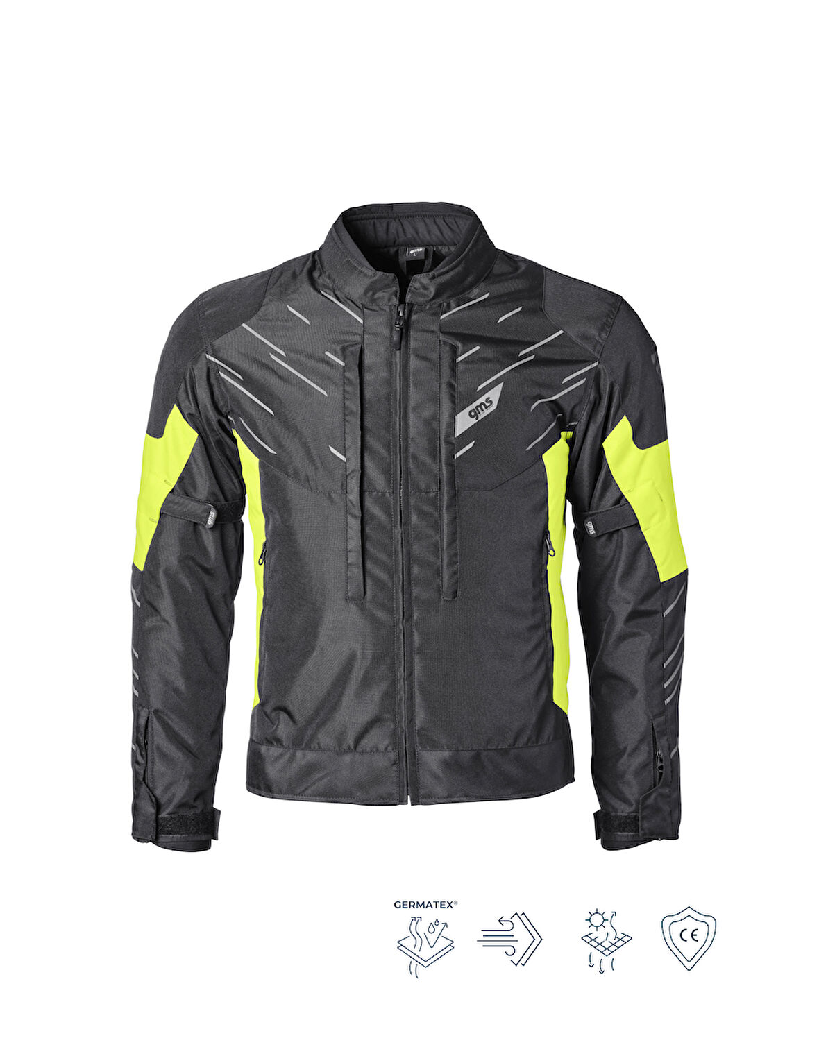 KASAI 4 Mevsimlik Korumalı Motosiklet Montu Siyah Neon Sarı – Su ve Rüzgar Geçirmez