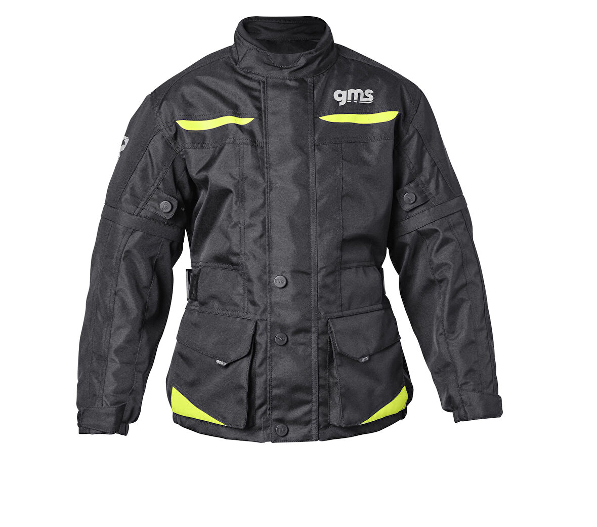 GEAR Korumalı Çocuk Motosiklet Montu Siyah  Neon Sarı - Su ve Rüzgar Geçirmez
