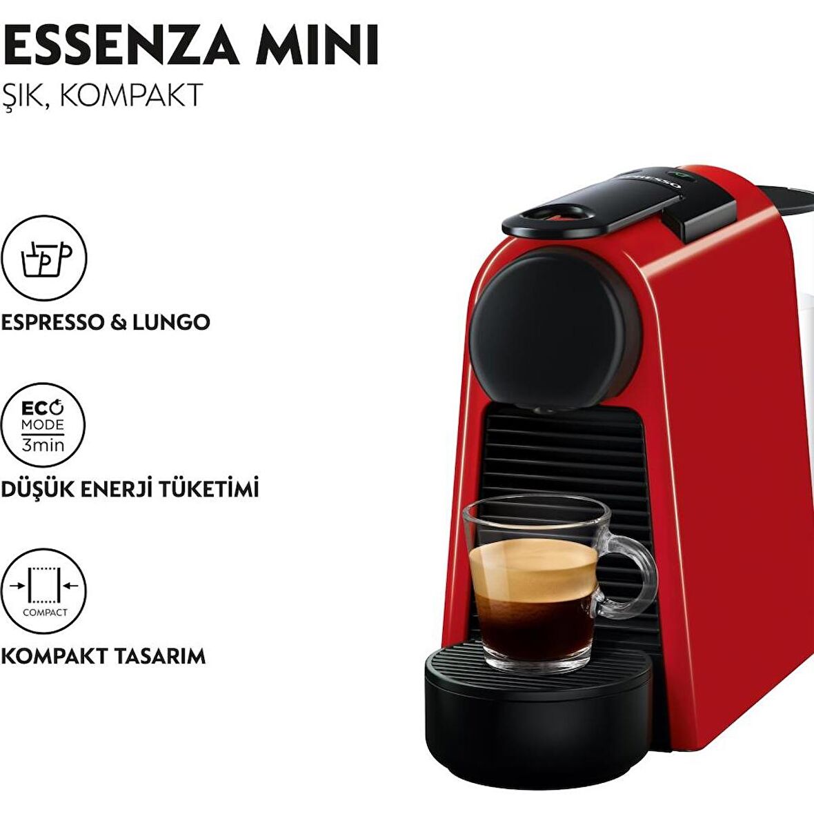 Nespresso Essenza Mini D30 Kırmızı Kahve Makinesi