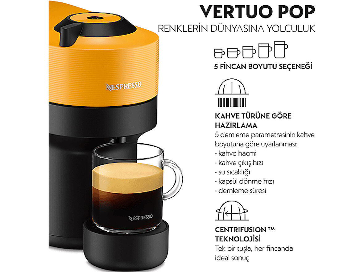 NESPRESSO Vertuo Pop Kapsüllü Kahve Makinesi Turuncu