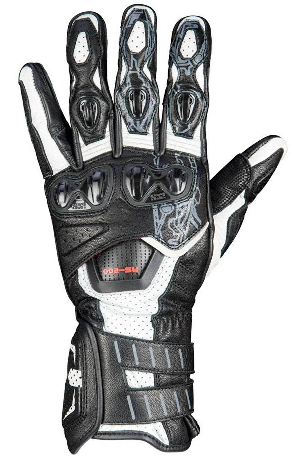 IXS RS-200 3.0 Sport Glove - White Black