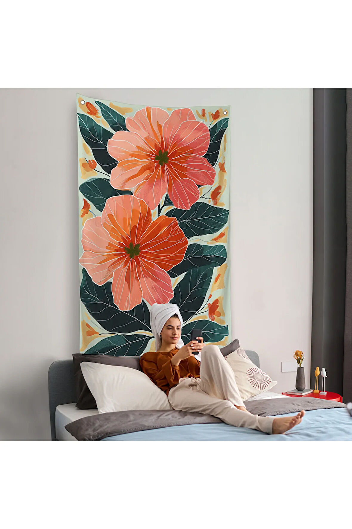 Şakayık Çiçekleri Duvar Örtüsü-7632