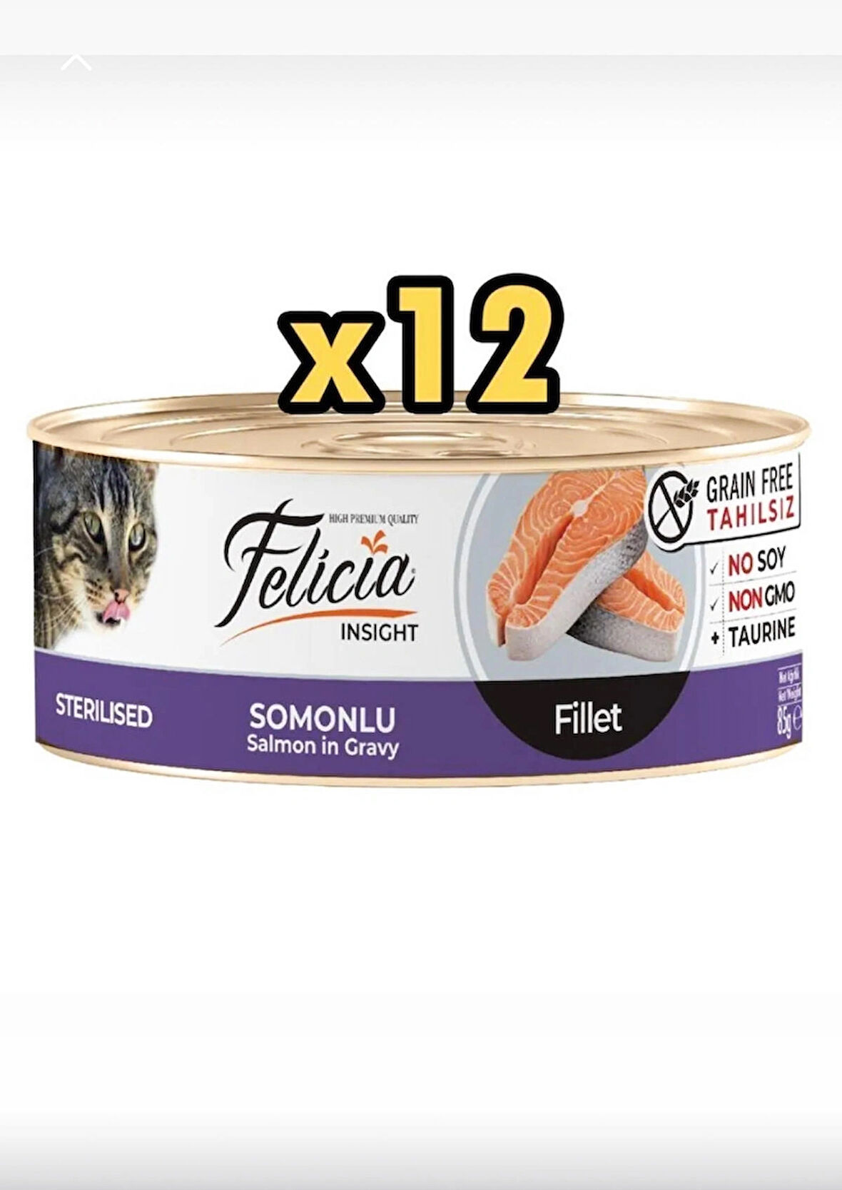 Felicia Kısırlaştırılmış Somonlu Kedi Konservesi 85 G X 12 Adet SK:2026