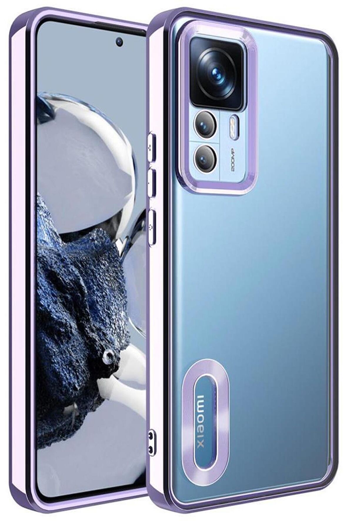 Xiaomi Mi 12T Kılıf Köşeleri Renkli Şeffaf Kamera Korumalı Silikon Luxury Kapak