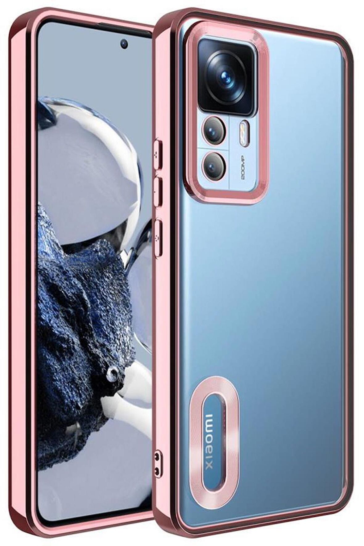 Xiaomi Mi 12T Kılıf Köşeleri Renkli Şeffaf Kamera Korumalı Silikon Luxury Kapak