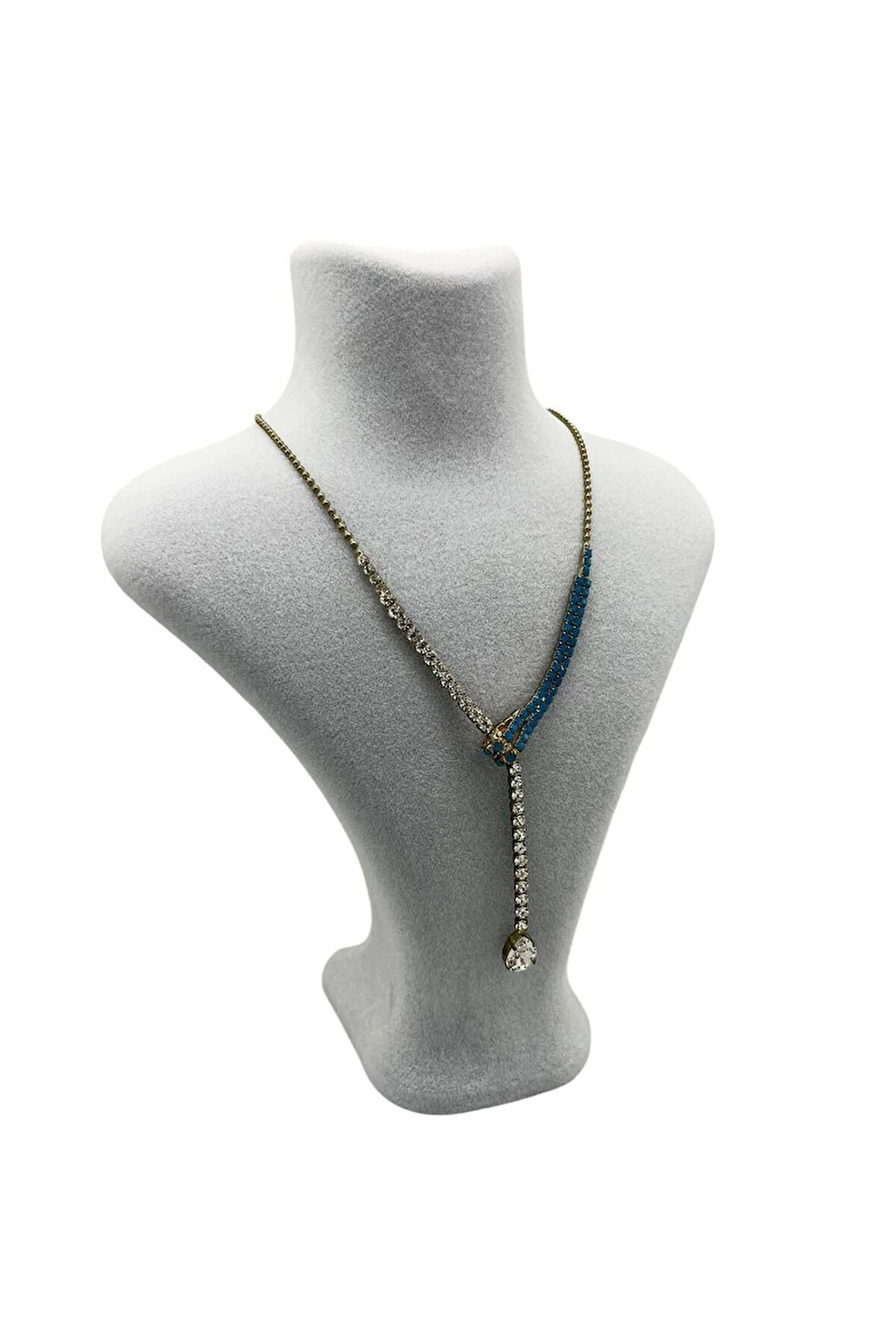 Yerli Üretim Londra Model Süet Kumaş Gri Renk 22/18 Cm Kolye Sergileme Mankeni