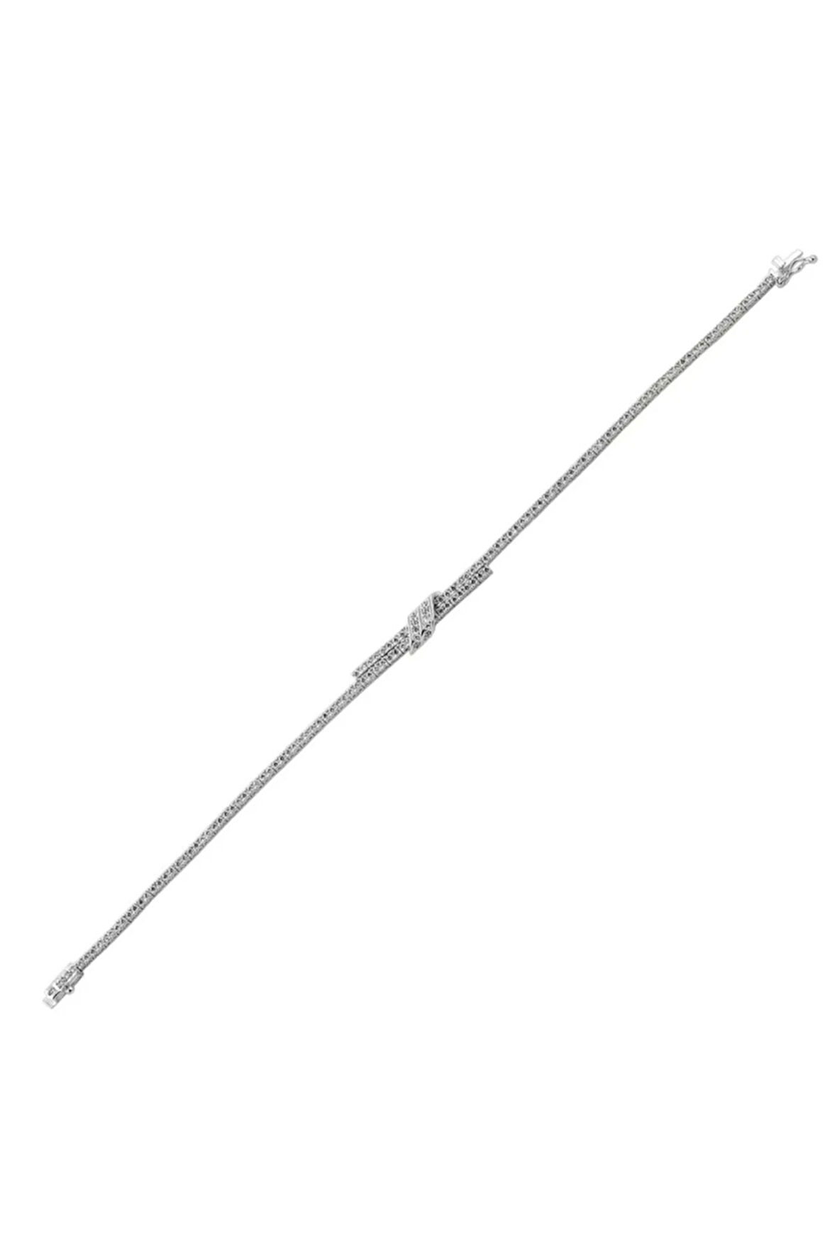 Nida Zirkon Taşlı Su Yolu Kadın Gümüş Bileklik