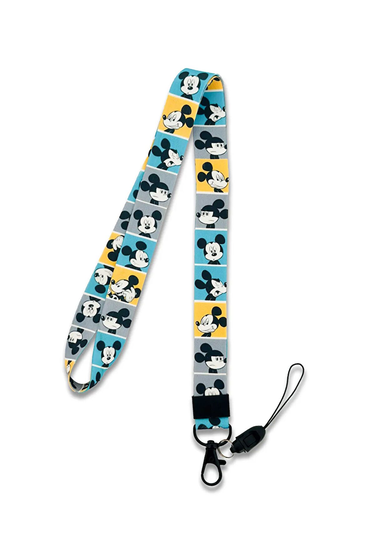 Mickey Mouse Desenli Boyun İpi Askısı Yaka Kartı Tutucu-Telefon Askısı