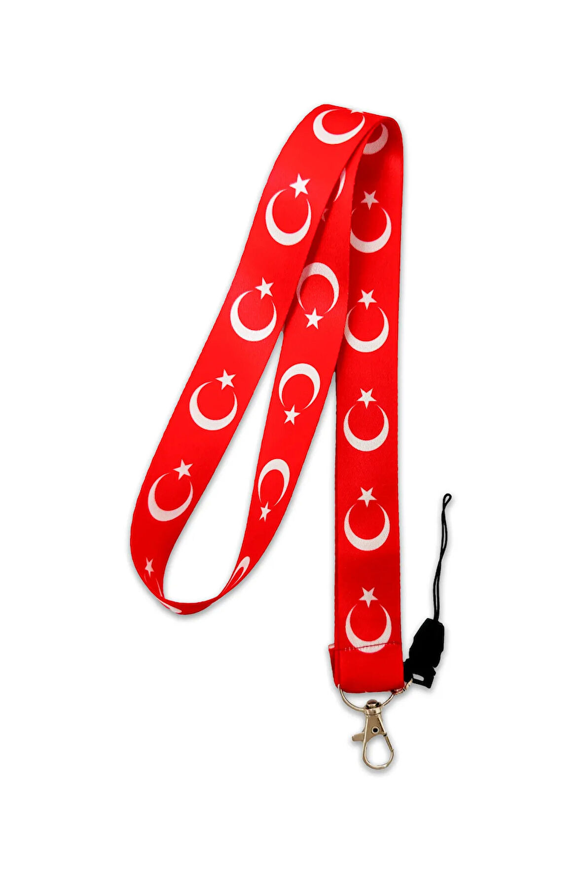 Türk Bayrağı Desenli Boyun İpi Askısı Yaka Kartı Tutucu-Telefon Askısı
