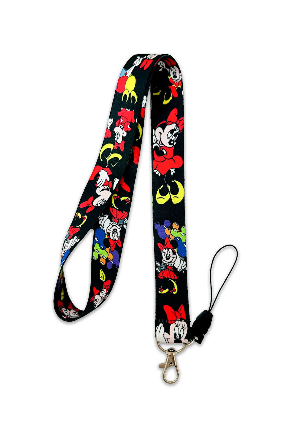 Minnie Mouse Desenli Boyun İpi Askısı Yaka Kartı Tutucu-Telefon Askısı