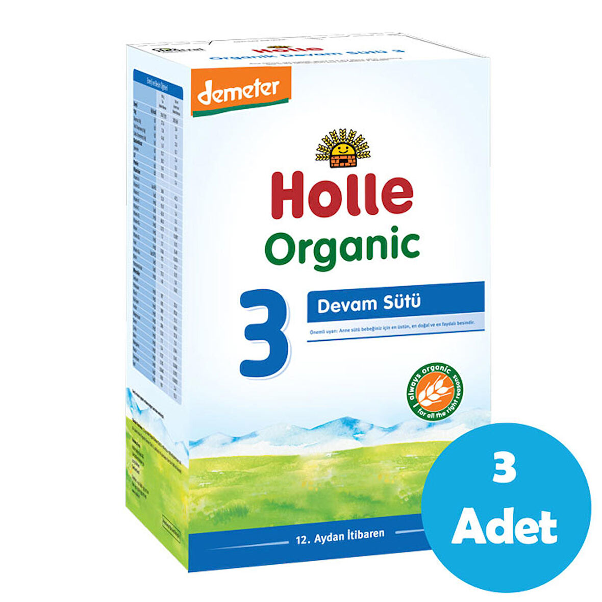 Holle Organik 3 Prebiyotik Devam Sütü 3 x 400 gr