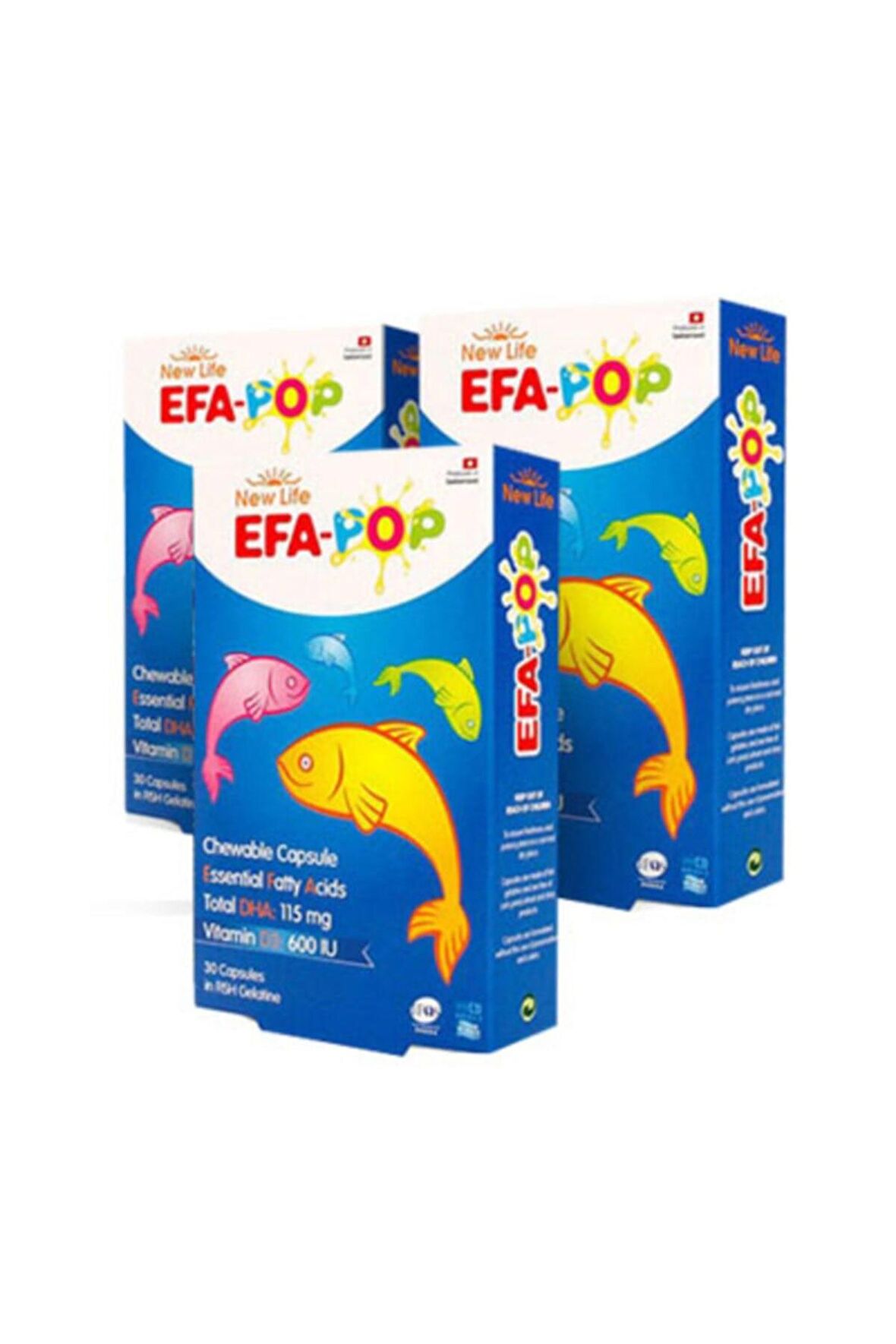 New Life EFA Pop Omega-3 Balık Yağı 30 Çiğnenebilir Kapsül 3'lü Paket