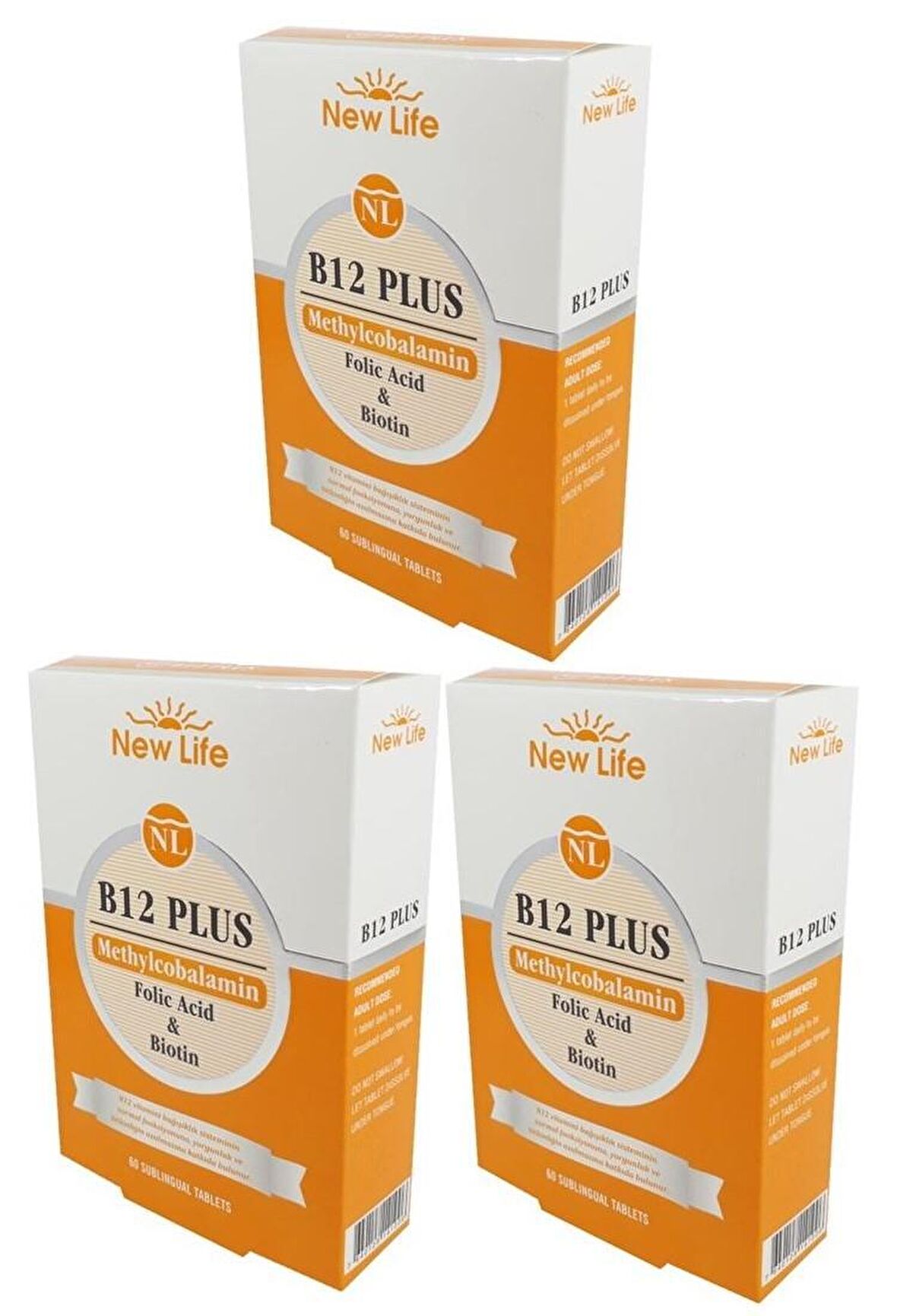 New Life B12 Plus Methylcobalamin 60 Tablet x 3 Adet