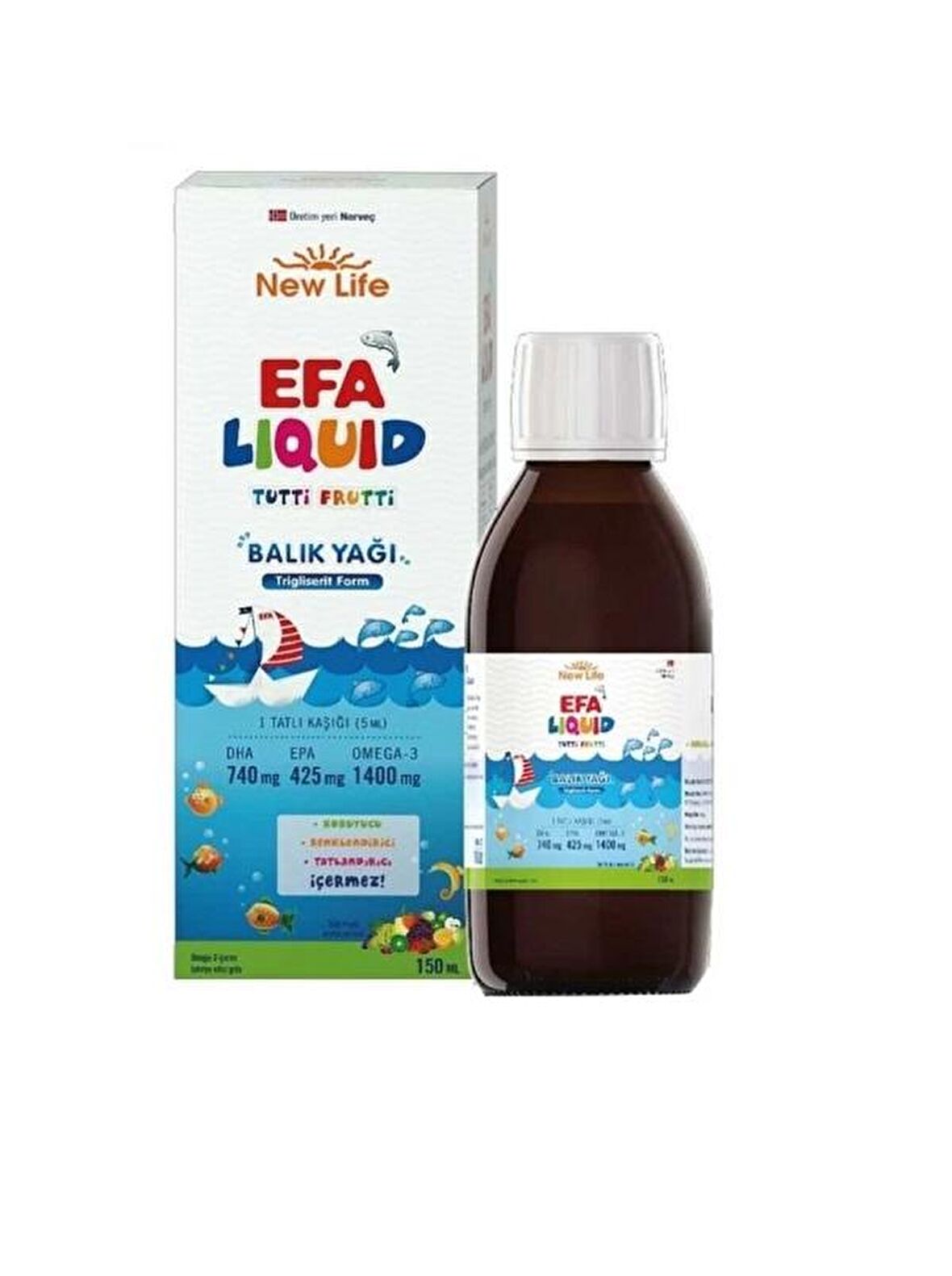 Efa Liquid 150 Ml Tutti Frutti Balık Yağı Skt 02.2022